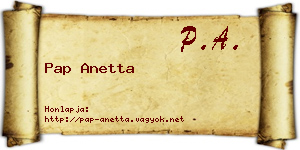 Pap Anetta névjegykártya